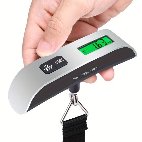 1pc 110lb/50kg Digital Handheld Luggage Hanging Baggage Scale, hand Scale, for automotive detailing tools, Mini Portable Electronic Scale, Express Scale With Backlight LCD Display, Travel Must Haves