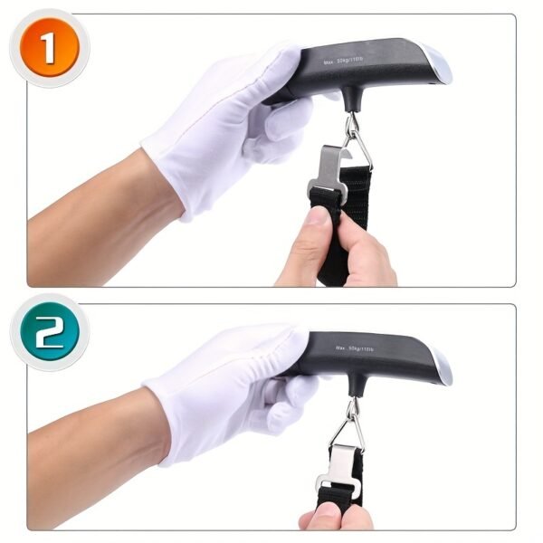 1pc 110lb/50kg Digital Handheld Luggage Hanging Baggage Scale, hand Scale, for automotive detailing tools, Mini Portable Electronic Scale, Express Scale With Backlight LCD Display, Travel Must Haves